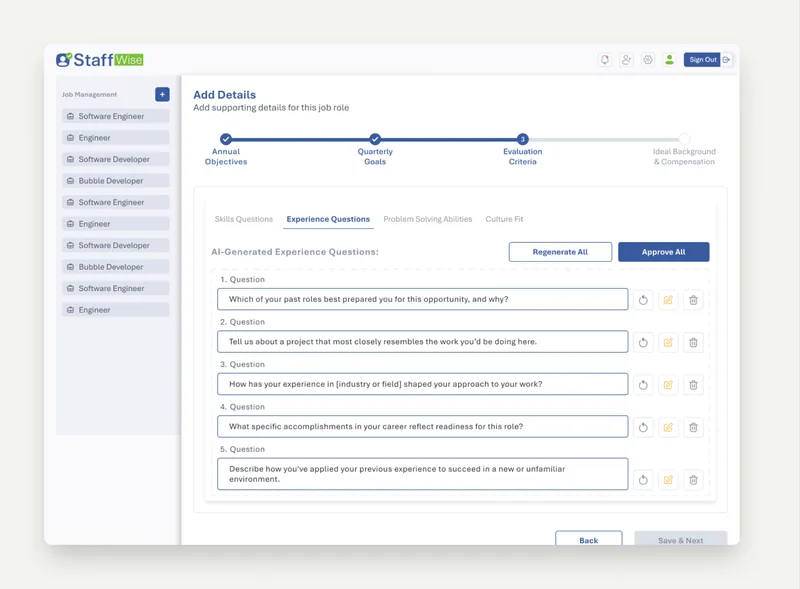 Project ATS, Internal Tool · Applicant Tracking, product screenshot